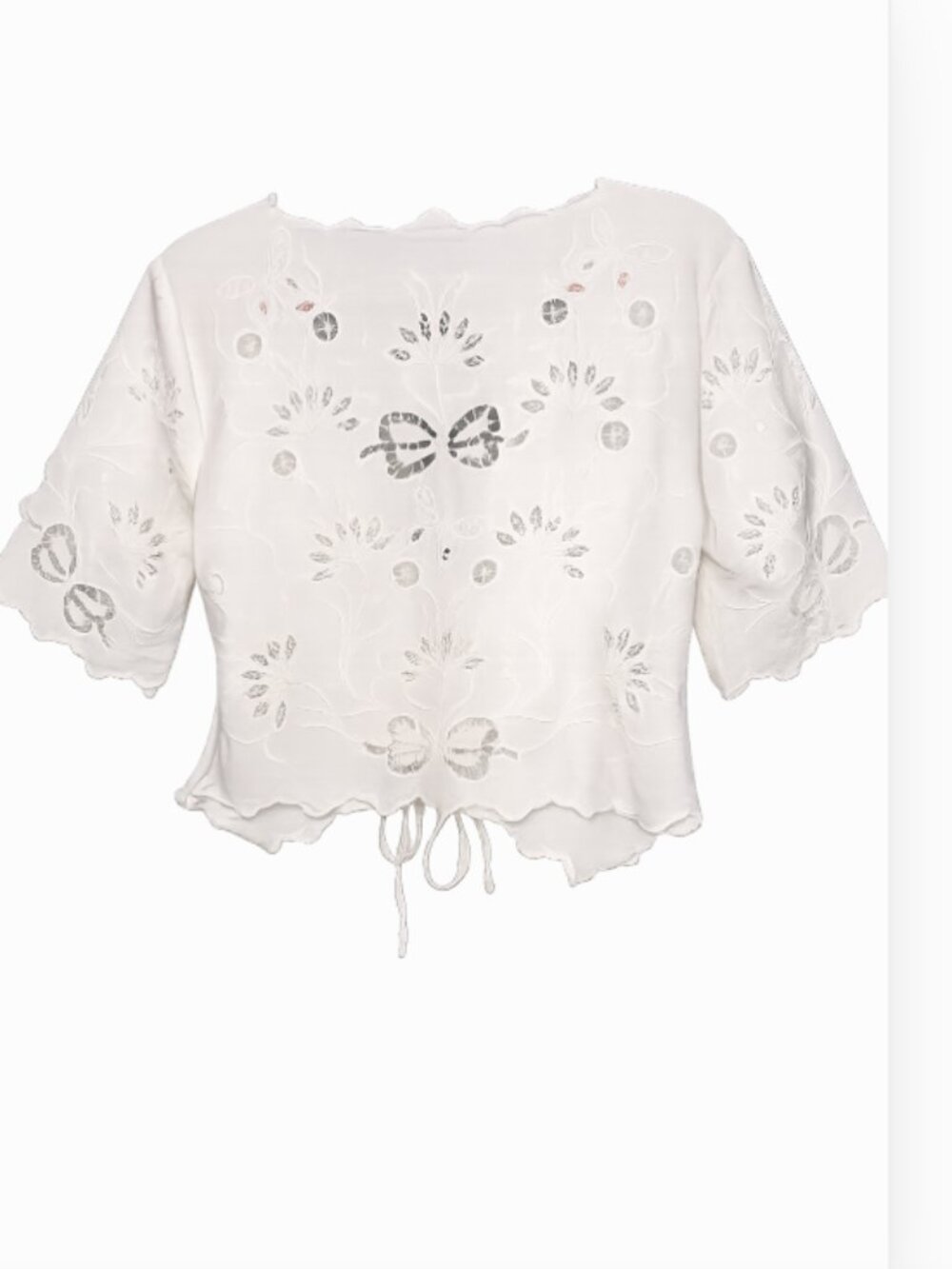 MOTHER The Social Butterfly Eyelet Crop Top- S- Bright White MSRP MSRP $218 - Picture 5 of 13